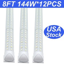12 Pack 8FT LED Shop Light T8 Integrated Fixture 144W LED Tube Light Bulb 6500K