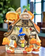Blue Sky SQUIRRELS PIE SHOP Tea Light Candle House Fall Autumn Auth Retailer NEW