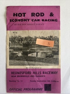 Hednesford Raceway Programme; 04/09/1966 Hot Rods Economy Cars