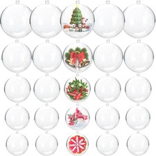 Gddochn 25 Pcs Clear Plastic Fillable Ornaments, Acrylic Miniature,