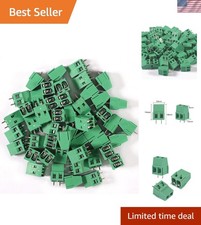 50pcs PCB Connectors 2 Pin 5mm 0.2" Pitch Screw Terminal Block Connector 150V...
