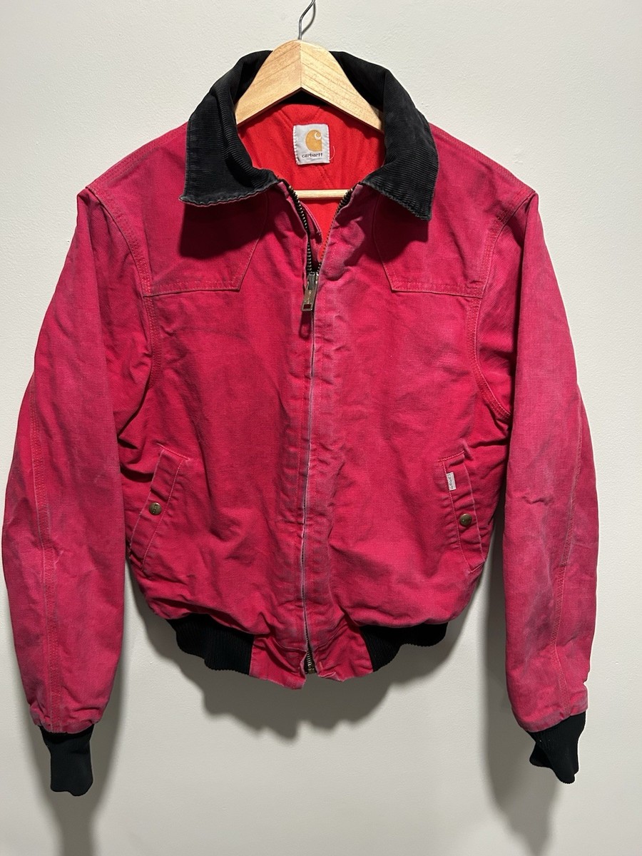 VTG Union 80s Carhartt Red Burgundy Crimson Santa Fe Jacket Lined