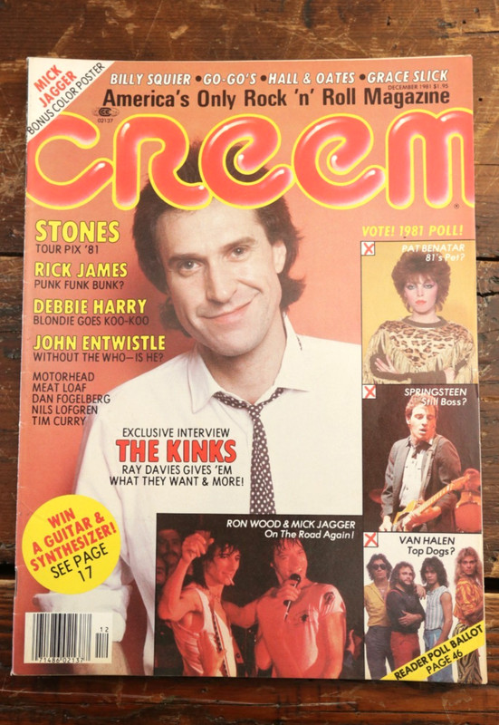 CREEM MAGAZINE VOL 13 NO 7 December 1981 THE KINKS Rolling Stones DEBBIE HARRY