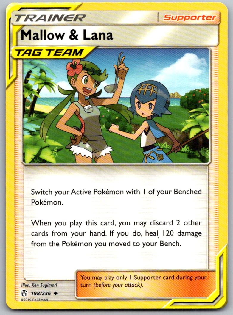 Mallow & Lana 198/236 Uncommon Cosmic Eclipse Pokemon Near Mint