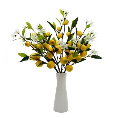 Artificial Lemon Fruit Flowers 5pcs.24 inch Lifelike Artificial Plants Lemon....
