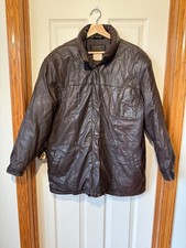 Vintage 90's Leather Eddie Bauer Jacket - Goose-Down Filled - Womens Large