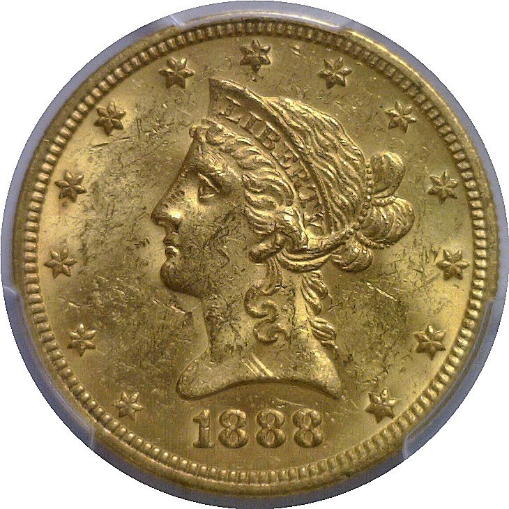 Liberty 1888-O $10 graduación profesional MS-61 CAC Foto 2 de 3
