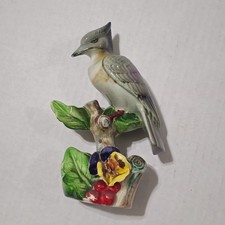 Vtg Rare Lefton Bird Kingfisher Figurine Floral 6" Made In Japan