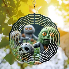 Whimsical Metal Hanging Wind Spinners & Chimes - Playful Forest Creatures Design