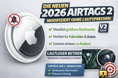   Apple AirTag 2 2026 | ohne Lautsprecher  | Anti-Diebstahl | lautlos |  MwSt.
