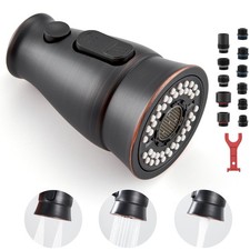 Kitchen Sink Faucet Spray Head Replacement with 15 Adapters, Pull Down Kitche...