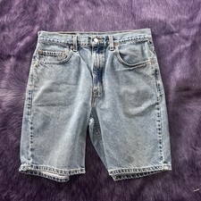 Vintage Levi  s 550 Relaxed Fit Denim Shorts Men  s 36 Light Wash Orange Tab
