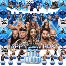 42PCS Wrestling Birthday Party Supplies -Included Banner, cupcake toppers , b...