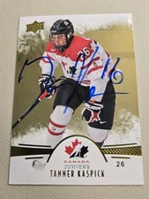Upper Deck Hockey Team Canada Juniors 2016 Gold Tanner Kaspick Auto Signed #61