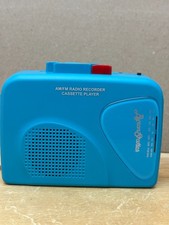 Byron Statics Teal Blue Portable AM/FM Cassette Player KCS-315 Tested Works