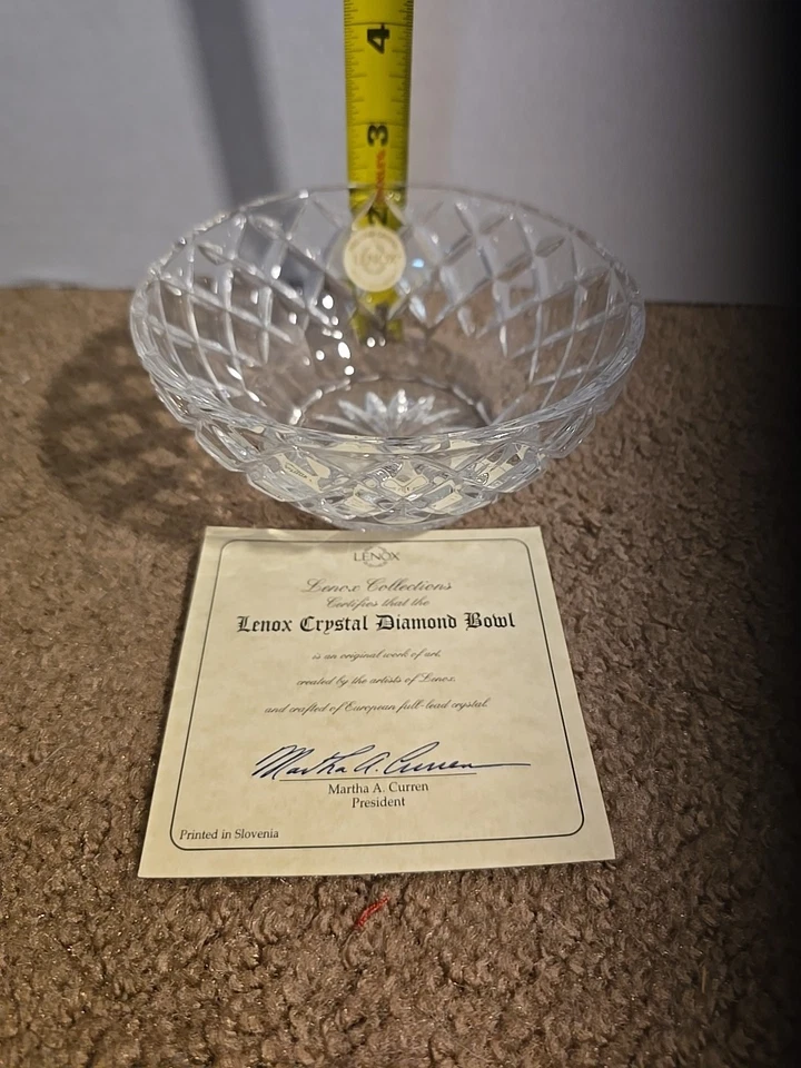 Lenox Collections Crystal Diamond Bowl 5" New In Box.  - Image 3 of 4