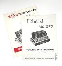 MCINTOSH MC275 OWNER'S MANUAL AND SERVICE INFORMATION - ORIGINAL