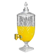 1.3 Gallon Glass Drink Dispenser, Glass Beverage Dispenser with Spigot for Pa...