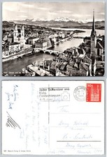 1966 Zurich Switzerland City View Glarus Alps Real Photo Postcard