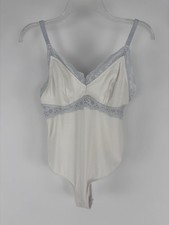 Colsie White Lined Adjustable Snap Close One Piece Bodysuit Women's Size Large