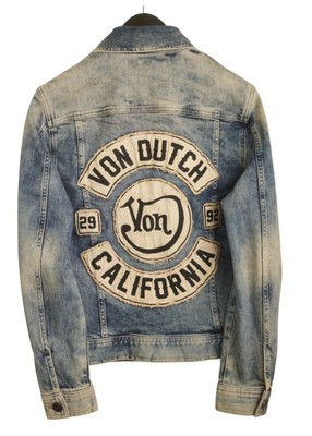 🚨🔥Vintage Von Dutch Denim Motorcycle Garage Racing Jacket Mens