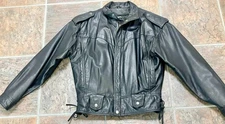 ~~Bermans Leather Motorcycle Jacket Men's M Black Heavy Vintage Racer
