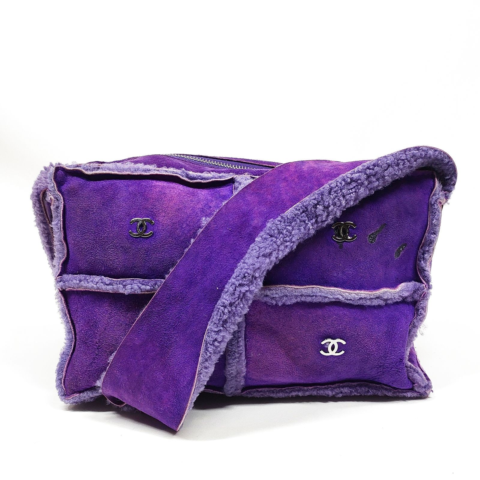 Chanel Purple Suede Leather Shoulder Bag 2879376-image