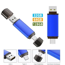 32G/64G/128G OTG USB 2.0 Flash Drive Pen Memory Stick For Android Micro Phone