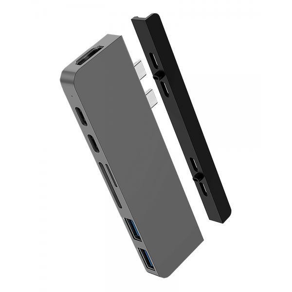 HYPER HyperDrive DUO 7-in-2 USB 3.2 Gen 1 (3.1 Gen 1) Type-C Grigio