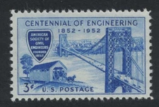Scott 1012- MNH- Engineering, George Washington Bridge- 3c 1952- unused mint 