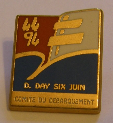 WW2 D DAY 6 JUNE COMMEMORATION COMMITTEE 50th 1944 1994 vintage pin badge