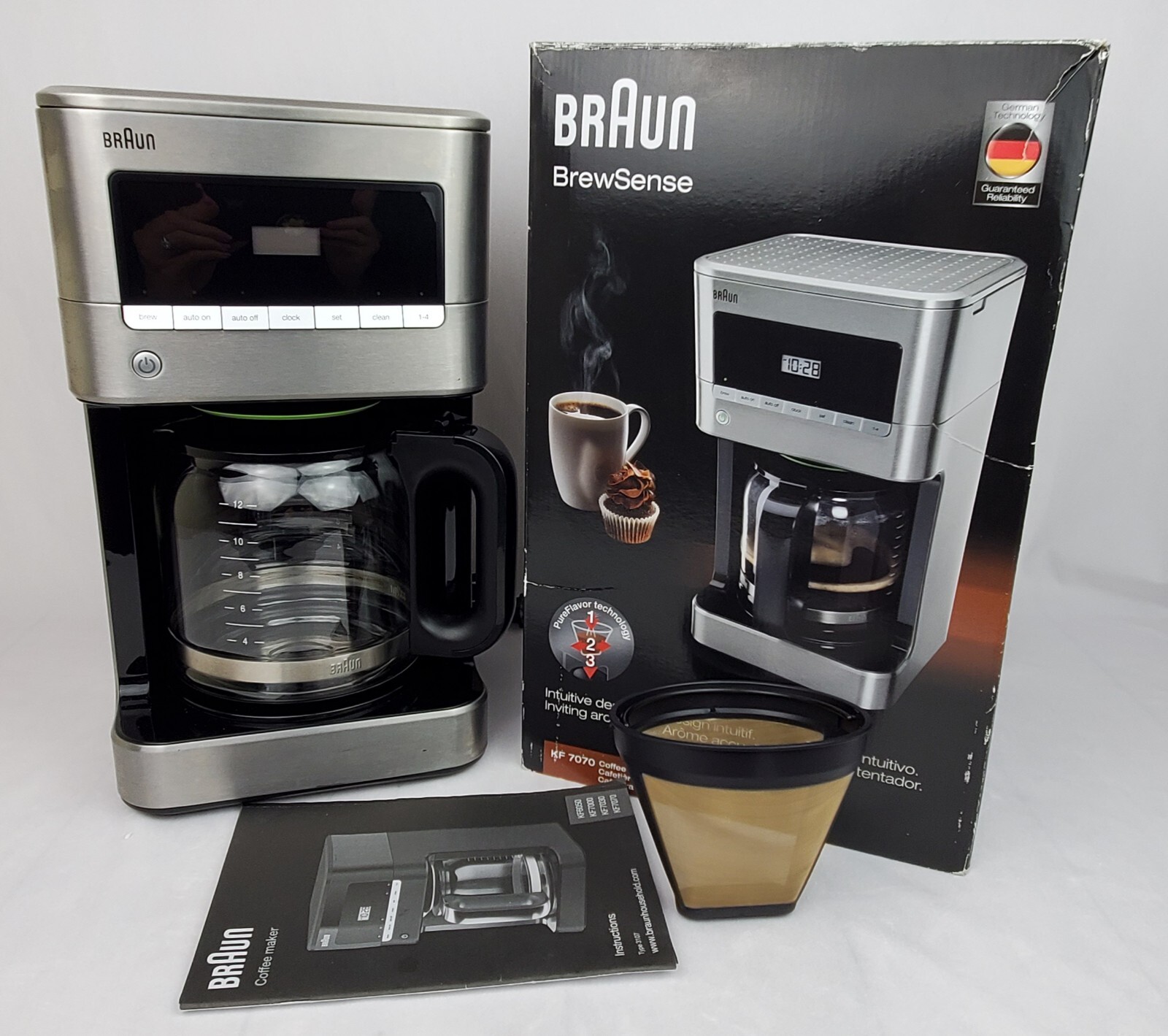 Braun Brewsense 12 Cup Coffee Maker KF7070 with Box and Manual