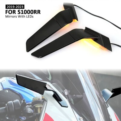 For BMW S1000RR 2019-2023 Wind Mirror Rearview Mirror with light LED Aerodynamic