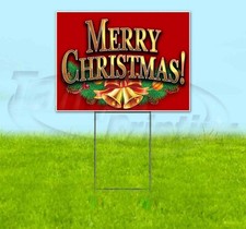 MERRY CHRISTMAS 18x24 Yard Sign Corrugated Plastic Bandit Lawn Business HOLIDAYS