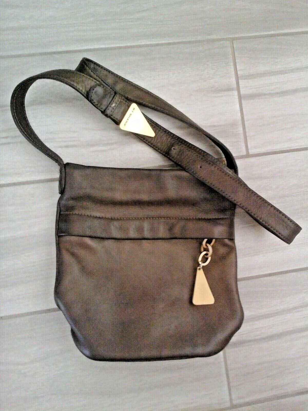 Americana by Sharif Vintage Brown Bronze Leather Crossbody Handbag Size  8x6x3 | eBay