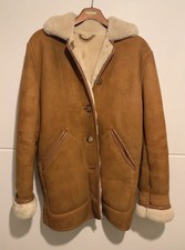Shearling Coat (style Of Sandro) 10 / 12 Teddy Sheepskin Suede Jacket