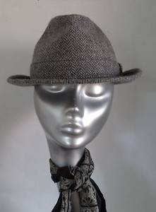 herringbone trilby hat