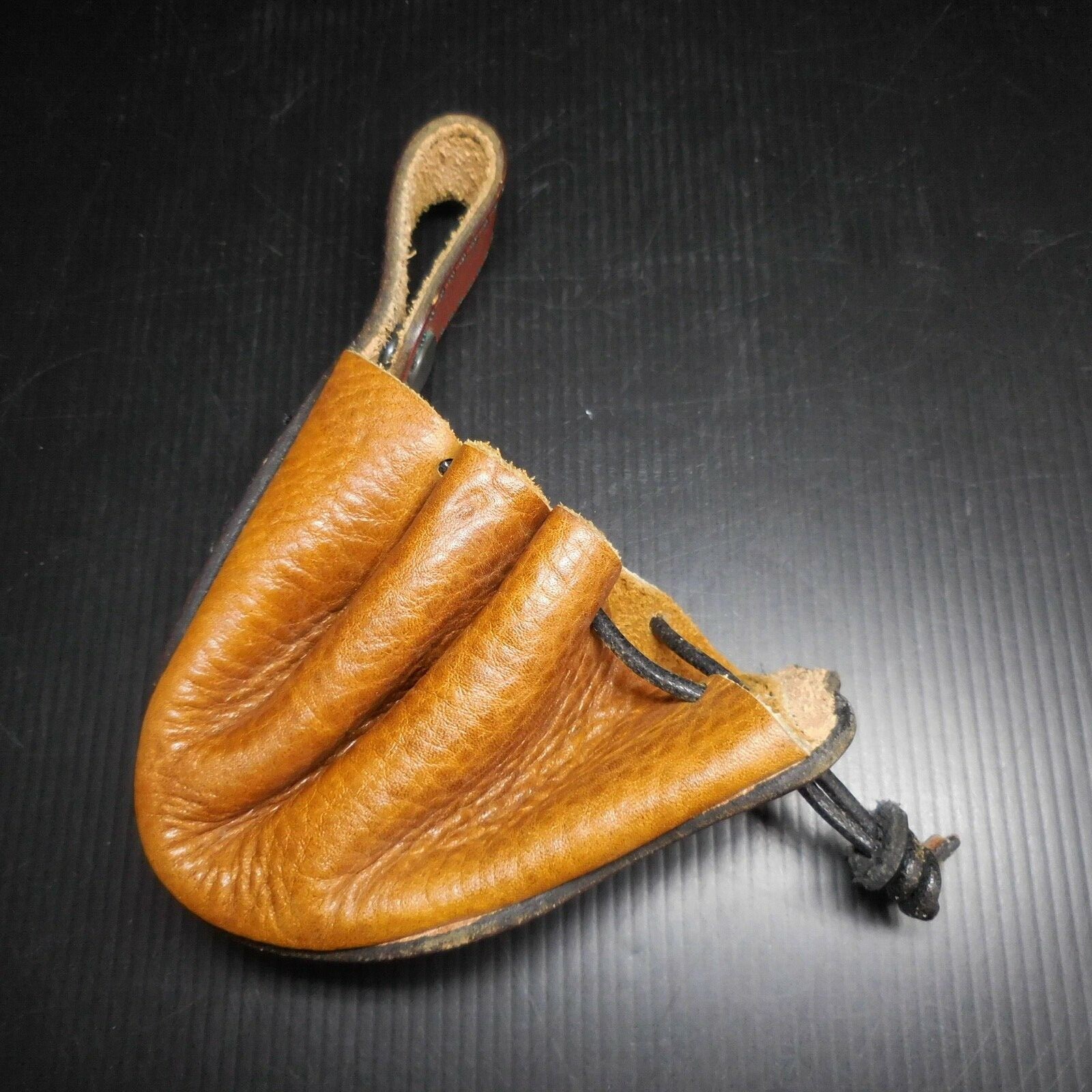 Bolso Billetero Cinturón Piel Marrón Vintage Decorado Diseño Hecho a Mano N7233