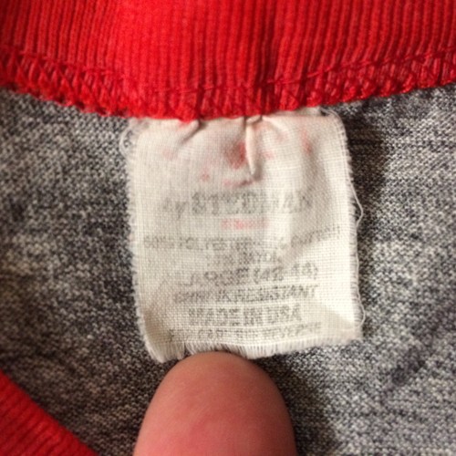Vintage 70s 80s Stedman Baseball Cut Distressed Paper Thin Faded Rayon T Shirt - Picture 9 of 9