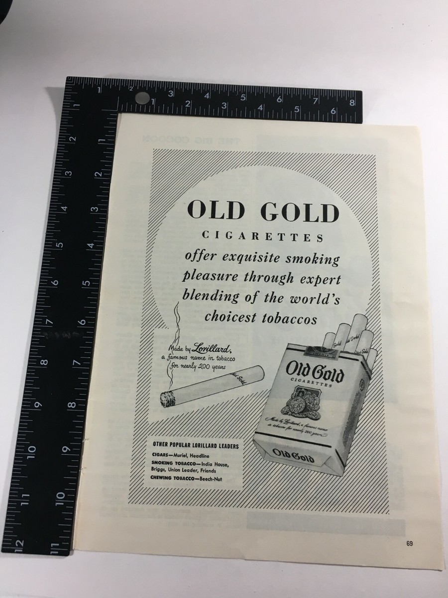 Original Print Ad 1947 Old Gold Cigarettes Tobacco Vintage Art | eBay