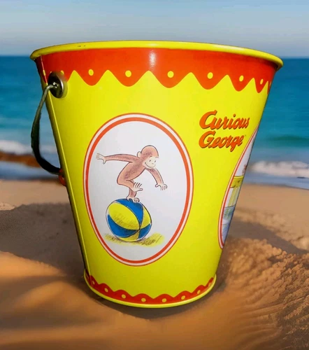 Curious George.90s Curious George 7 Inch Schylling Tin Sand Pail.
