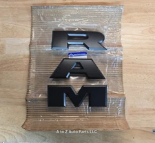NEW 2025-2026 Dodge "RAM" 1500 Matte Black Grille Nameplate / Letters, OEM