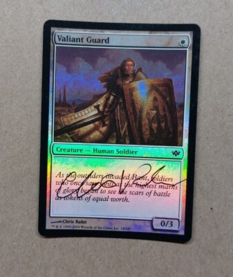 UNPLAYED SIGNED FOIL VALIANT GUARD Conflux MTG Magic CHRIS RAHN EDH CUBE NM  | eBay