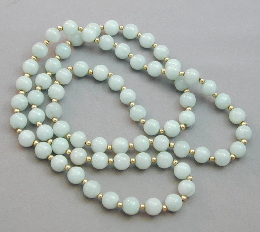 Jade 14K Gold Beaded Necklace