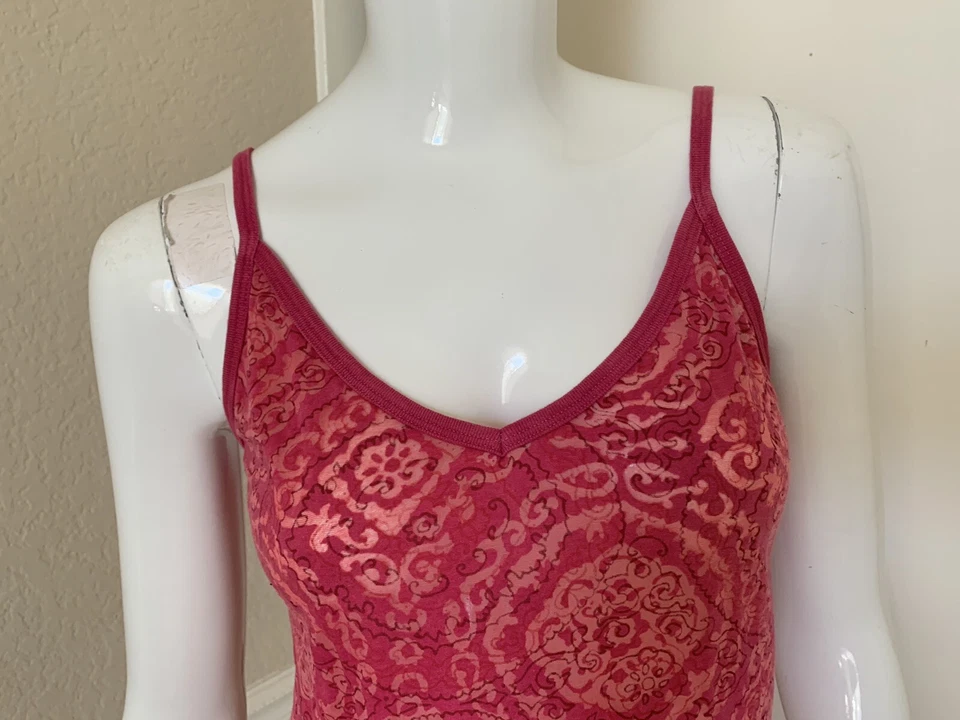 Топ Athleta пурпурно-розовый пейсли выгорание наслоение йога безрукавка размер XS - Изображение 2 из 4