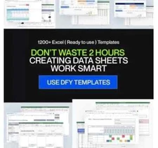 📊 1,200+ Ready-to-Use Excel Templates with Reselling Rights