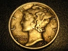 1935-P 90 % Silver Mercury Head Dime #3