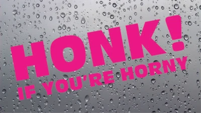 JJD-STICKERS Honk If You're Horny Funny Bumper Sticker Joke Prank Car Van Business Decal