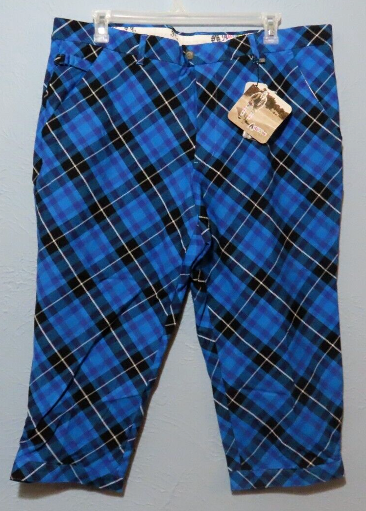 Royal and Awesome Men`s Blue Plaid Trews Tartan Golf Pants 42