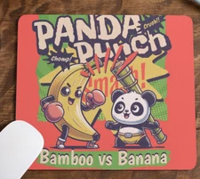 Bamboo VS Banana Humor Graphic Mouse Pad